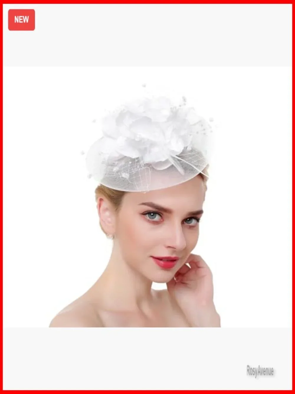 Vintage Feather Fascinator Hat with Headband Derby Tea Party Wedding